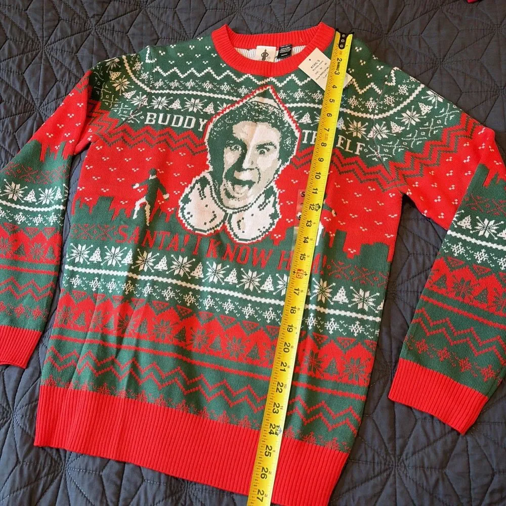 NEW Buddy The Elf Ugly Christmas Sweater Santa I Know Him Size Small